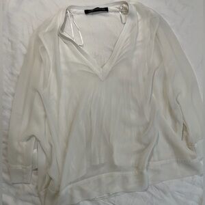 H&M Sheer White Blouse